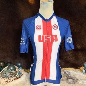 USA Cycling Jersey in Blue and Red XS (3975)